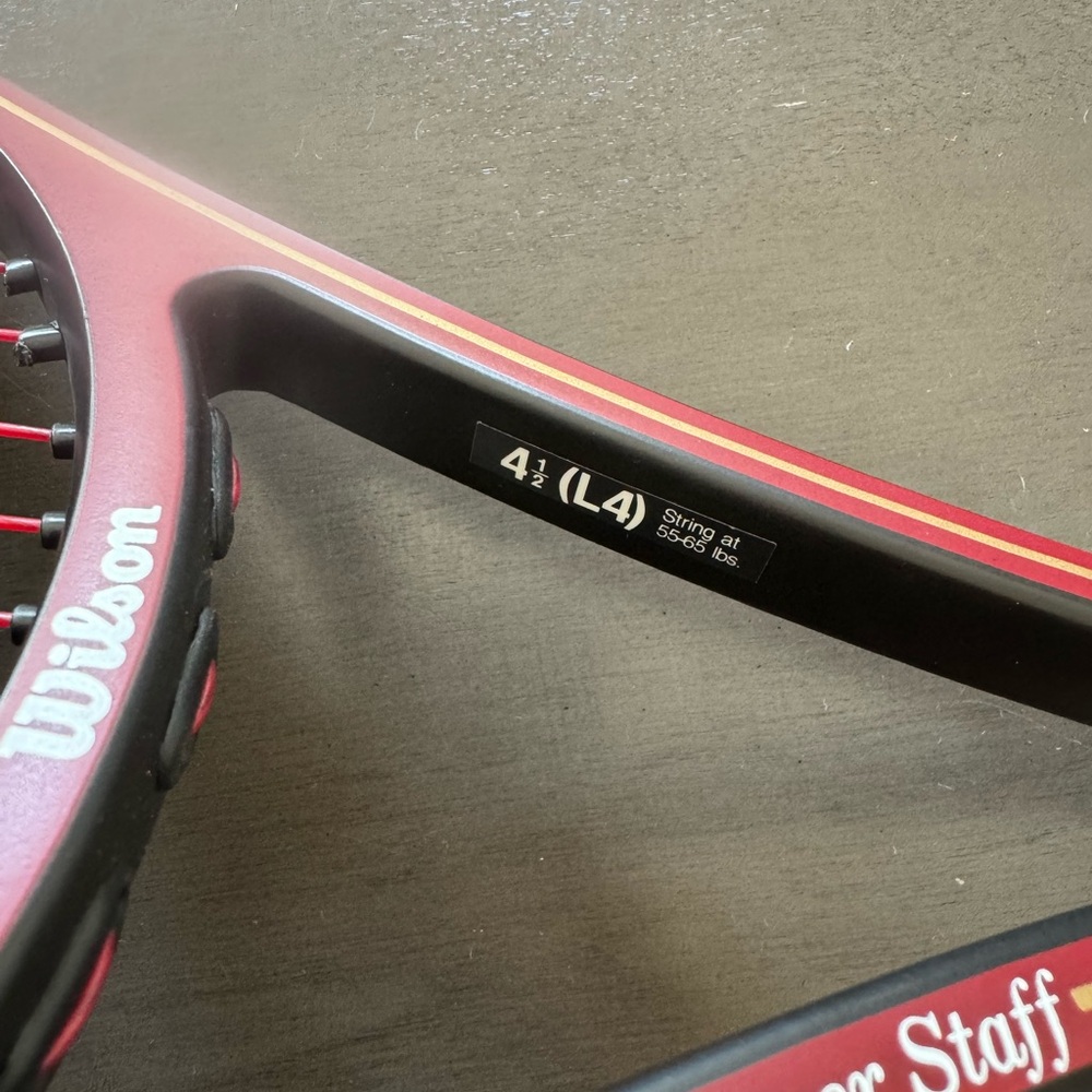 Vintage Wilson Jack Kramer Staff PWS Braided Graphite TENNIS RACQUET 4 1/2" L4 - Picture 10 of 10